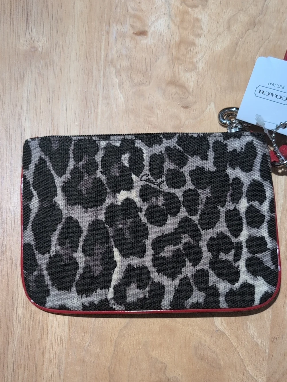 Coach Park Ocelot Wristlet w/Flaw *Please Read
